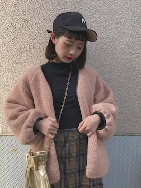 「coca（coca）（コカ）のアイテム（帽子）」を使った、ちょこびさん（レディース・154cm）の秋コーディネート