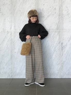 「PUNYUS（プニュズ）のアイテム」を使った、ちょこびさん（レディース・154cm）の秋コーディネート