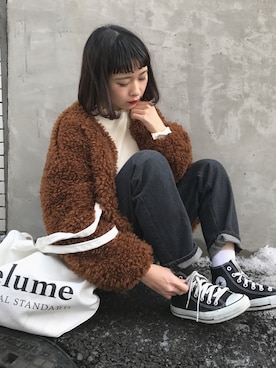 「ちょこびおすすめ」｜「アイテム（ジャケット/アウター）」を使った、ちょこびさん（レディース・154cm）の冬コーディネート