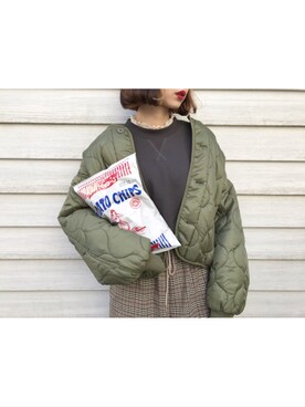 「one after another NICE CLAUP（ワンアフターアナザーナイスクラップ）のアイテム（スウェット）」を使った、ちょこびさん（レディース・154cm）の春コーディネート