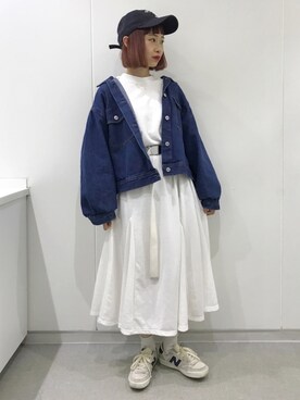 デニムジャケットを使った 白ワンピース の人気ファッションコーディネート ユーザー Wearista Wear