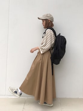 「PAR ICI（パーリッシィ）のアイテム（帽子）」を使った、ちょこびさん（レディース・154cm）の春コーディネート