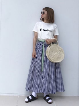 「merlot plus（メルロープリュス）のアイテム」を使った、ちょこびさん（レディース・154cm）の夏コーディネート