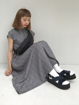 小花柄ハイネックワンピース741 6527を使った人気ファッションコーディネート Wear