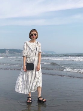 「ちょこびおすすめ」｜「アイテム（ワンピース/ドレス）」を使った、ちょこびさん（レディース・154cm）の夏コーディネート