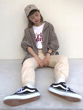 「ちょこびおすすめ」｜「アイテム（その他）」を使った、ちょこびさん（レディース・154cm）の夏コーディネート