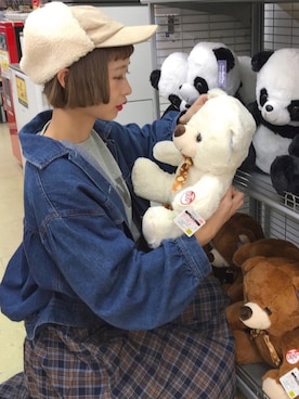 「ちょこび」｜「アイテム（デニムジャケット）」を使った、ちょこびさん（レディース・154cm）の秋コーディネート
