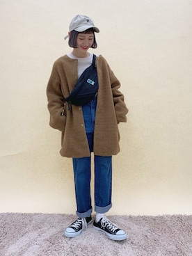 「ちょこび」｜「アイテム（その他アウター）」を使った、ちょこびさん（レディース・154cm）の秋コーディネート