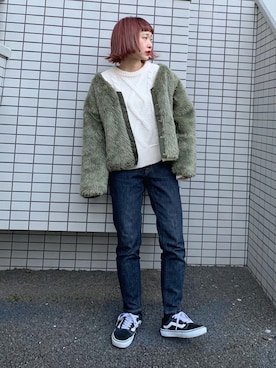 「ちょこび」｜「アイテム（ブルゾン）」を使った、ちょこびさん（レディース・154cm）の冬コーディネート