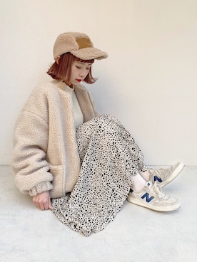 「ちょこび」｜「アイテム（ブルゾン）」を使った、ちょこびさん（レディース・154cm）の冬コーディネート
