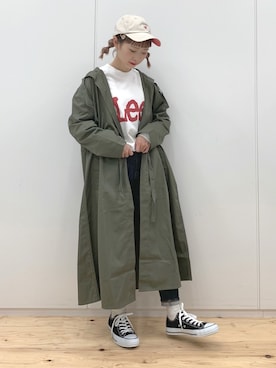 「ZOZO（ゾゾ）のスリムテーパードデニムパンツ［WOMEN］（デニムパンツ）」を使った、ちょこびさん（レディース・154cm）の冬コーディネート