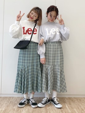 「ちょこび」｜「アイテム（スウェット）」を使った、ちょこびさん（レディース・154cm）の冬コーディネート