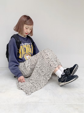「ちょこび」｜「アイテム（スウェット）」を使った、ちょこびさん（レディース・154cm）の冬コーディネート