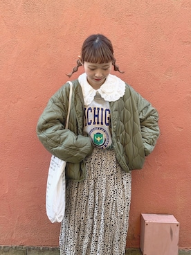 「ちょこび」｜「アイテム（ブルゾン）」を使った、ちょこびさん（レディース・154cm）の冬コーディネート