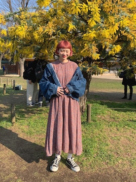 「mystic（ミスティック）のアイテム（ジャケット/アウター）」を使った、ちょこびさん（レディース・154cm）の春コーディネート
