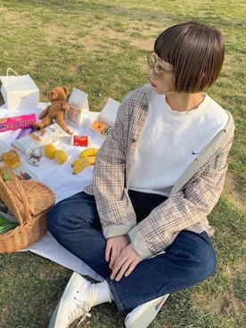 「ちょこびおすすめ」｜「アイテム（その他）」を使った、ちょこびさん（レディース・154cm）の春コーディネート
