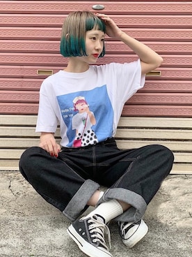 「chuu（チュー）のアイテム」を使った、ちょこびさん（レディース・154cm）の春コーディネート