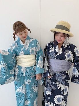 「花火」｜「アイテム（浴衣）」を使った、ちょこびさん（レディース・155cm）の夏コーディネート