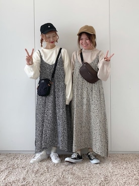 「SUPERGA（スペルガ）のアイテム」を使った、ちょこびさん（レディース・154cm）の秋コーディネート