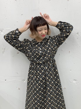 「レトロワンピース」｜「アイテム（その他）」を使った、ちょこびさん（レディース・154cm）の秋コーディネート
