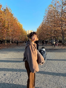 「apres jour（アプレジュール）のアイテム（ジャケット/アウター）」を使った、ちょこびさん（レディース・154cm）の冬コーディネート