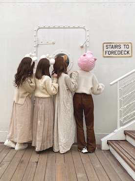 「Kastane（カスタネ）のレーヨンスラックスパンツ３（スラックス）」を使った、ちょこびさん（レディース・154cm）の冬コーディネート