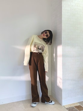 「ちょこび」｜「アイテム（スウェット）」を使った、ちょこびさん（レディース・154cm）の冬コーディネート