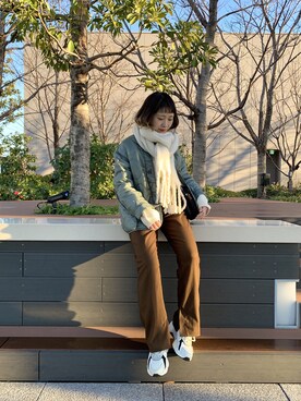 「ちょこび」｜「アイテム（ミリタリージャケット）」を使った、ちょこびさん（レディース・154cm）の冬コーディネート