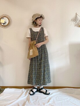 E Hyphen World Gallery イーハイフンワールドギャラリー の 花柄ノースリーブワンピース ワンピース Wear