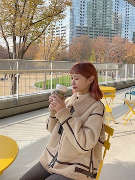 「ちょこび」｜「アイテム（ブルゾン）」を使った、ちょこびさん（レディース・154cm）の冬コーディネート