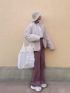 「ちょこび」｜「アイテム（ブルゾン）」を使った、ちょこびさん（レディース・154cm）の冬コーディネート