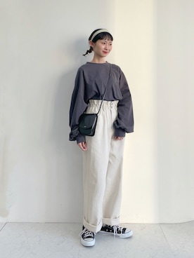 「アイテム（カチューシャ、ホワイト系）」を使った、ちょこびさん（レディース・154cm）の冬コーディネート