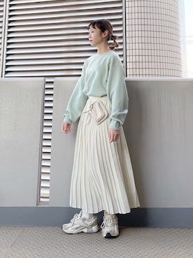 「ちょこび」｜「アイテム（スウェット）」を使った、ちょこびさん（レディース・154cm）の冬コーディネート