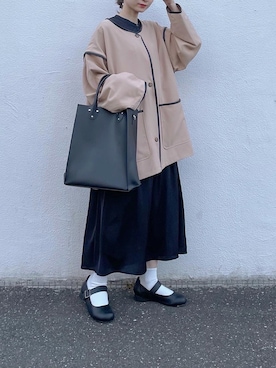 「パイピングコート」｜「アイテム（ワンピース/ドレス）」を使った、ちょこびさん（レディース・154cm）の春コーディネート