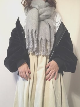 「one way（ワンウェイ）のアイテム（MA-1）」を使った、ぷぷろさん（レディース・155cm）の冬コーディネート