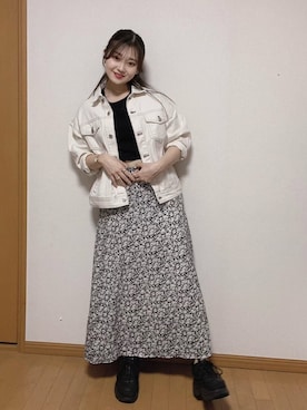 「SPINNS(スピンズ)のアイテム(デニムジャケット)」を使った、Himeさん(レディース・160cm)の春コーディネート