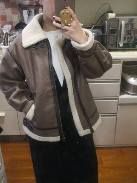 「アイテム（ピーコート）」を使った、阿Miiさん（レディース・161cm・30代）の冬コーディネート