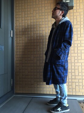 「Moonage Devilment（ムーンエイジデビルメント）のアイテム（トップス）」を使った、黒烏龍さん（メンズ・161cm）の春コーディネート