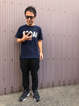 「SODAのアイテム（トップス）」を使った、黒烏龍さん（メンズ・161cm）の秋コーディネート