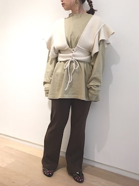 「Casselini（キャセリーニ）のアイテム（スリッポン）」を使った、yuminko1116さん（レディース・150cm）の春コーディネート