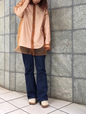 「シア―ブラウス」｜「アイテム（ブーツ）」を使った、yuminko1116さん（レディース・150cm）の春コーディネート