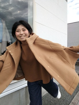 「troisのアイテム（ジャケット/アウター）」を使った、oneplusonestoreさん（レディース・158cm）の冬コーディネート