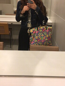 「Rodeo Crowns（ロデオクラウンズ）のアイテム（デニムジャケット）」を使った、maさん（レディース・155cm）の春コーディネート