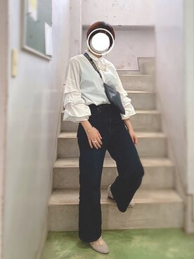 「アイテム（パンプス、グレー系）」を使った、momoさん（レディース・165cm）の春コーディネート