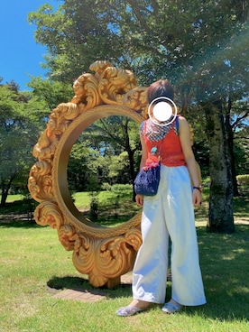 「Raffia（ラフィア）のアイテム」を使った、momoさん（レディース・165cm）の夏コーディネート