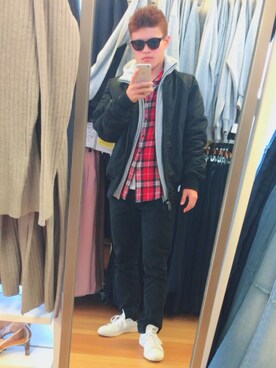 「Alpha Industries（アルファインダストリーズ）のアイテム（ブルゾン）」を使った、MASAKIさん（メンズ・165cm）の冬コーディネート