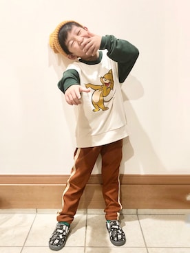 「Right-on（ライトオン）のアイテム（スウェット）」を使った、reikawwwさん（キッズ・120cm）の秋コーディネート