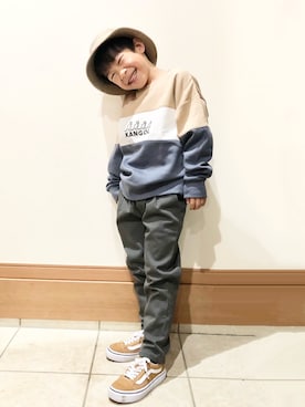 「KANGOL（カンゴール）のアイテム（スウェット）」を使った、reikawwwさん（キッズ・120cm）の秋コーディネート