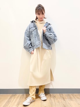 「春先取りコーデ」｜「アイテム（ジャケット/アウター）」を使った、reikawwwさん（レディース・164cm）の冬コーディネート