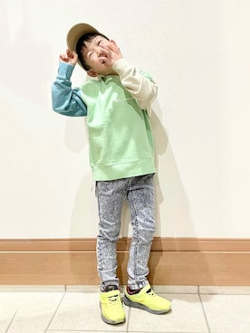 「インスタやってます」｜「アイテム（スウェット）」を使った、reikawwwさん（キッズ・120cm）の冬コーディネート